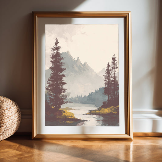 Bundle Of 4 Minimalist Landscape Nature Wall Art - Palette Pad