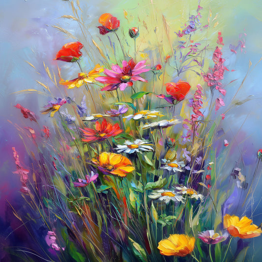 Vibrant Vintage Wildflower and Grasses - Palette Pad