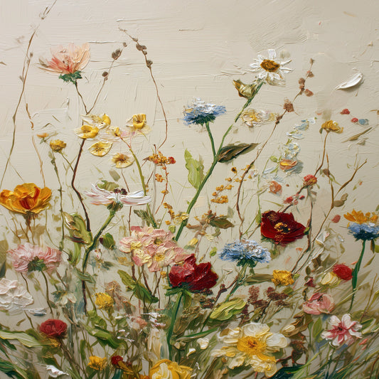 Vintage Oil Painting Botanical Wildflower - Palette Pad