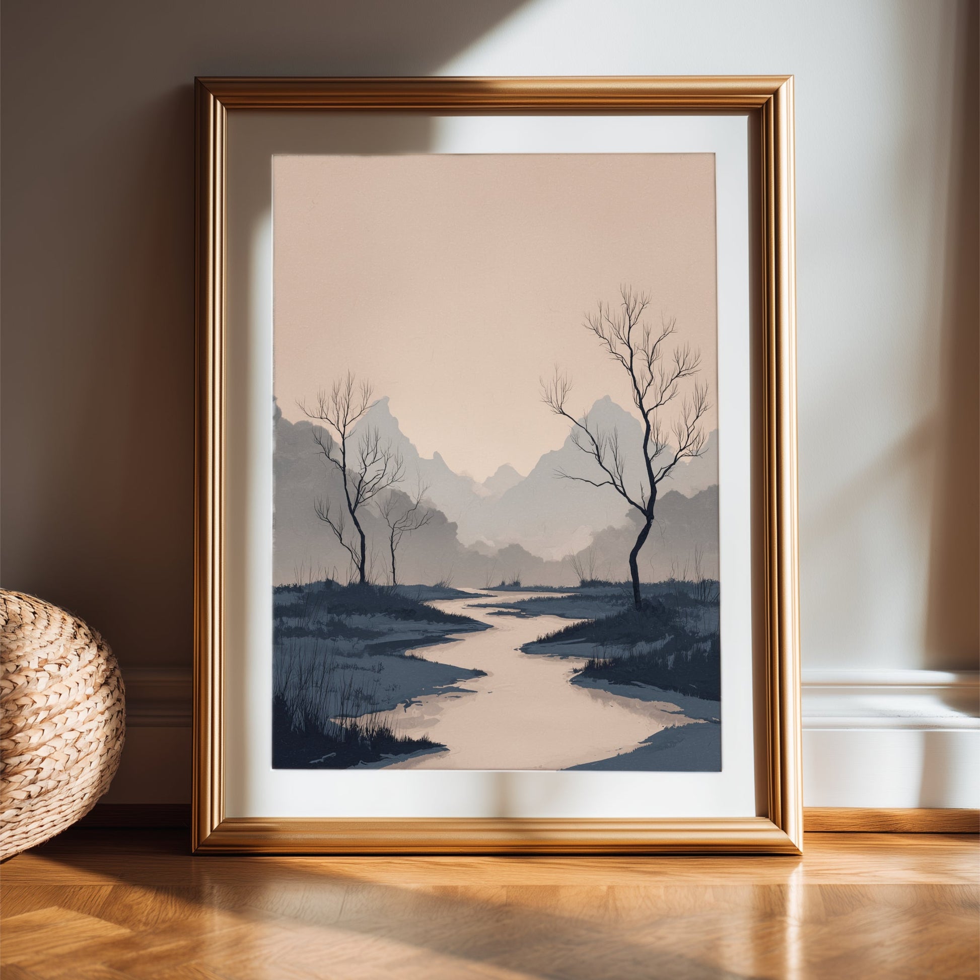 Bundle Of 4 Minimalist Landscape Nature Wall Art - Palette Pad