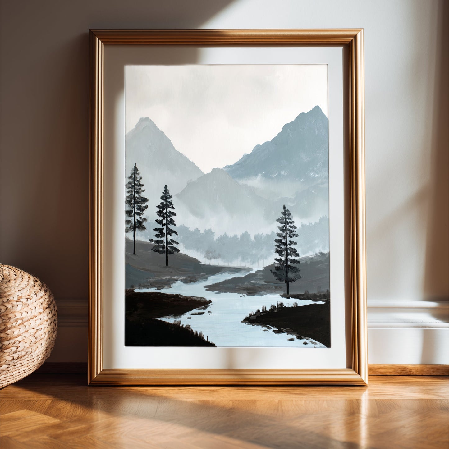 Bundle Of 4 Minimalist Mountain & River Landscape Prints - Palette Pad