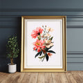Classic Pink Vintage Botanical Wildflowers Printable Art - Palette Pad