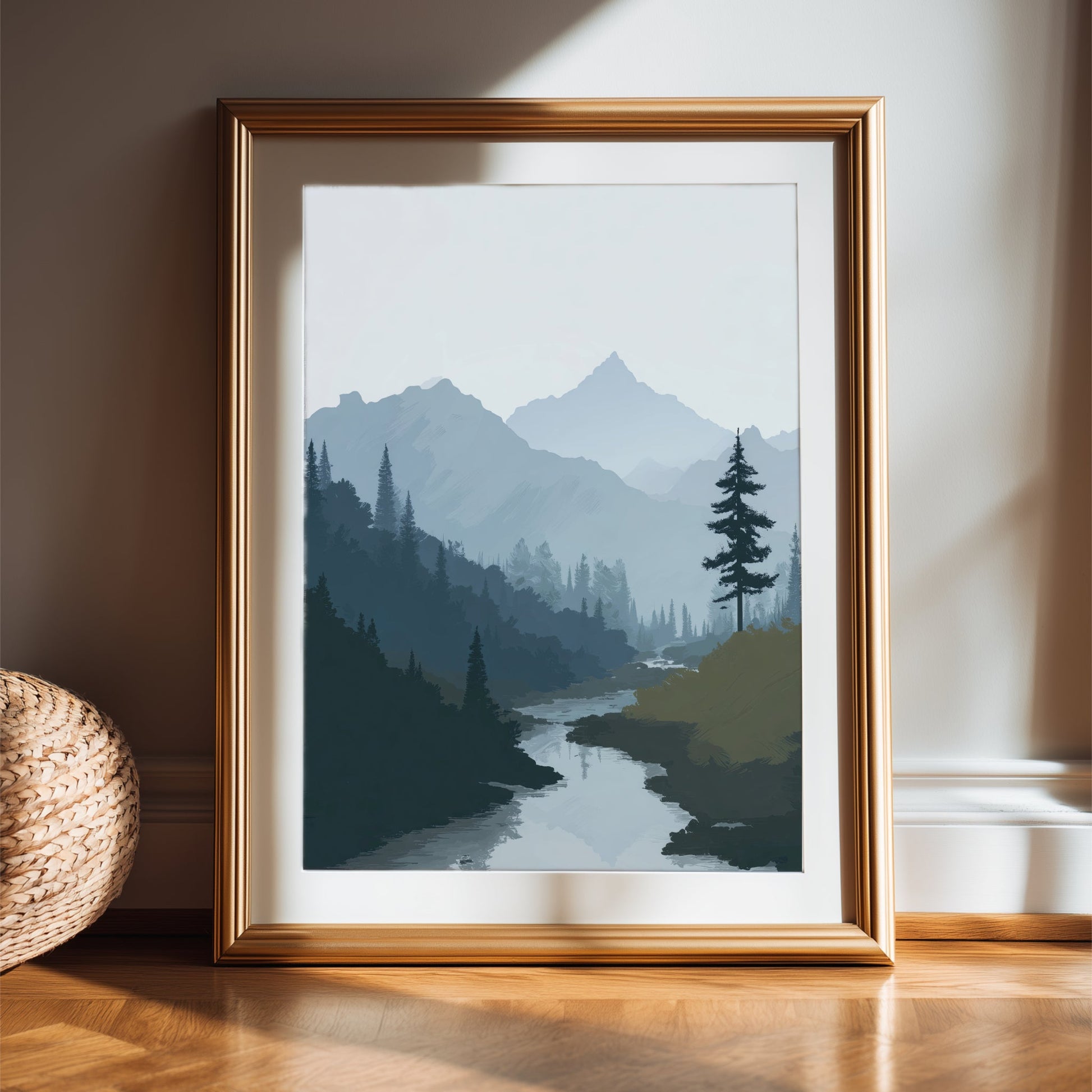 Minimalist Nature Landscape Prints – Mountains, Trees & Rivers - Palette Pad