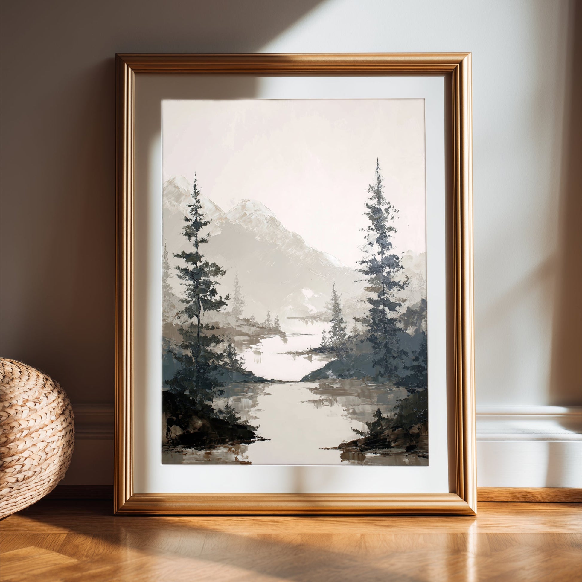 Minimalist Nature Landscape Prints – Mountains, Trees & Rivers - Palette Pad