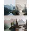 Minimalist Nature Landscape Prints – Mountains, Trees & Rivers - Palette Pad
