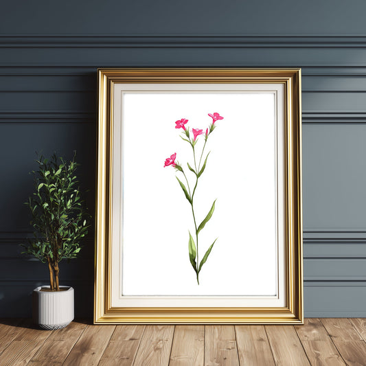 Minimalist Pink Wildflower Botanical Digital Download - Palette Pad