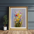 Vibrant Vintage Botanical Wildflower Oil Painting Digital Download - Palette Pad